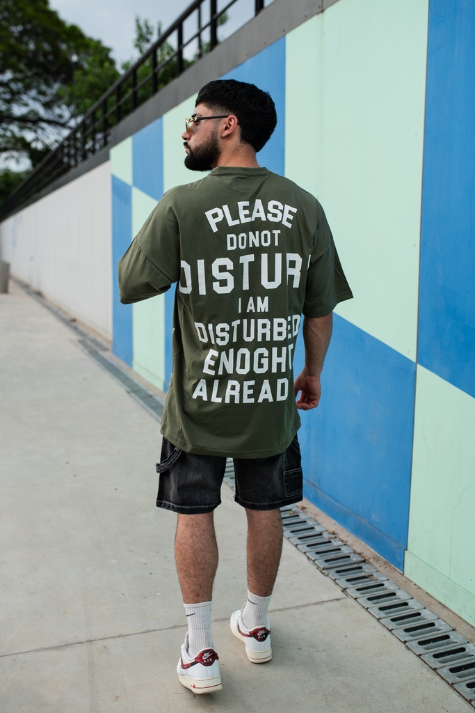 Remera Oversize Do Not Disturbe Verde